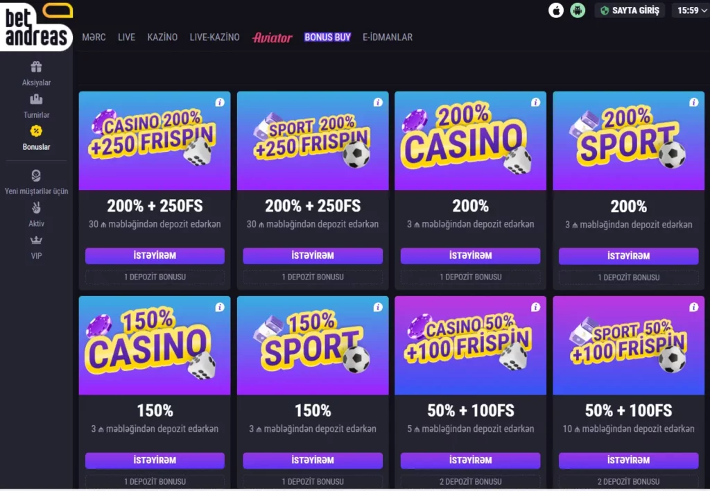Bet Andreas İdman Mərcləri İmkanları